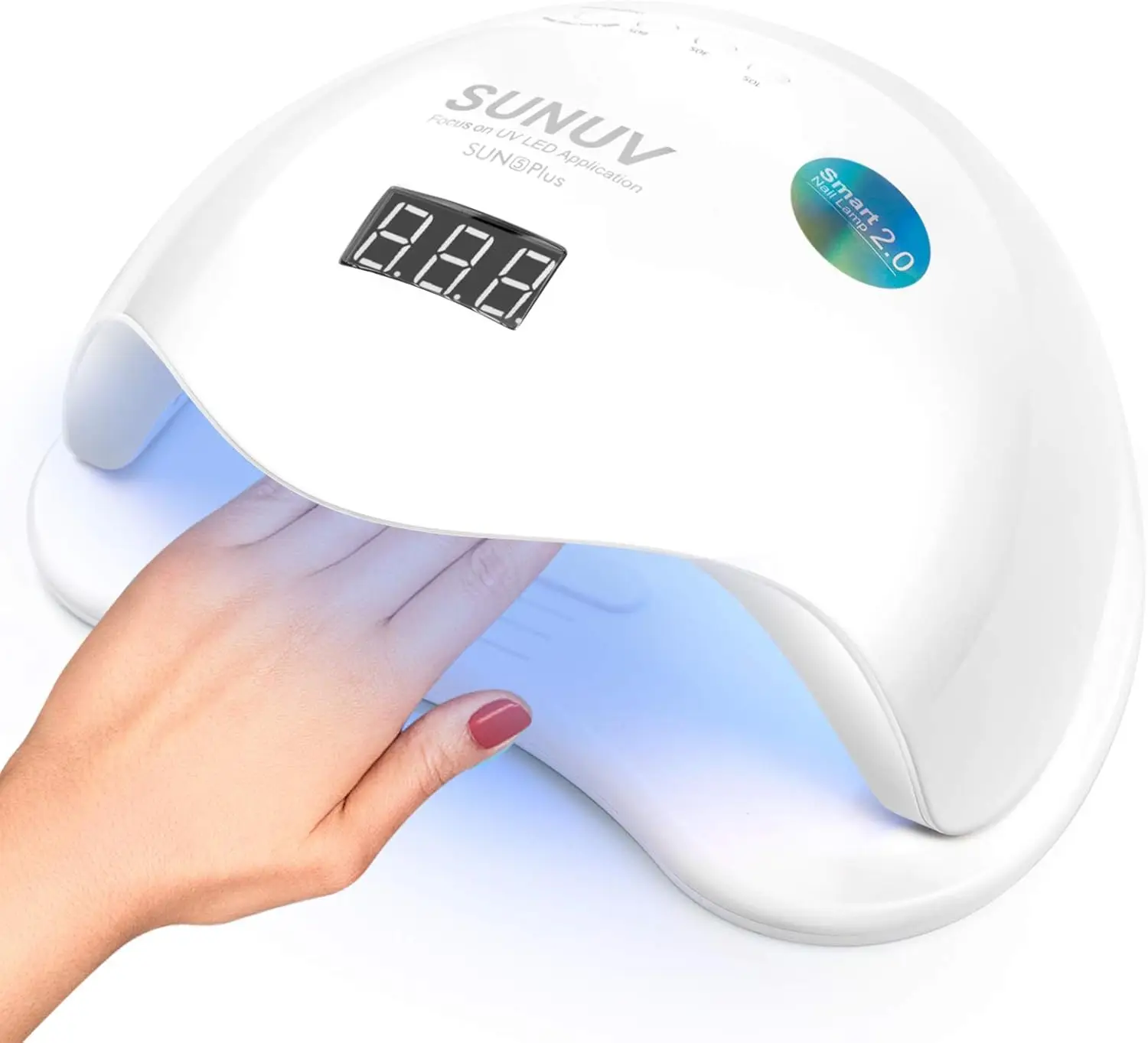 Lámpara de Uñas UV LED, Secador de Uñas Profesional SUNUV 48W para Manicura y Pedicura con Sensor Automático, 4 Temporizadores SUNUV