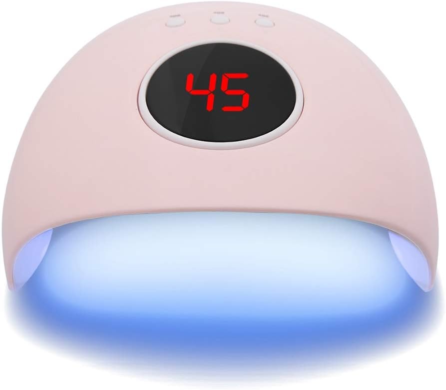 Lámpara Secador de Uñas, Secador de Uñas 24 W, Lámpara de Uñas LED UV, Rosa, Con 12 Pcs Luz